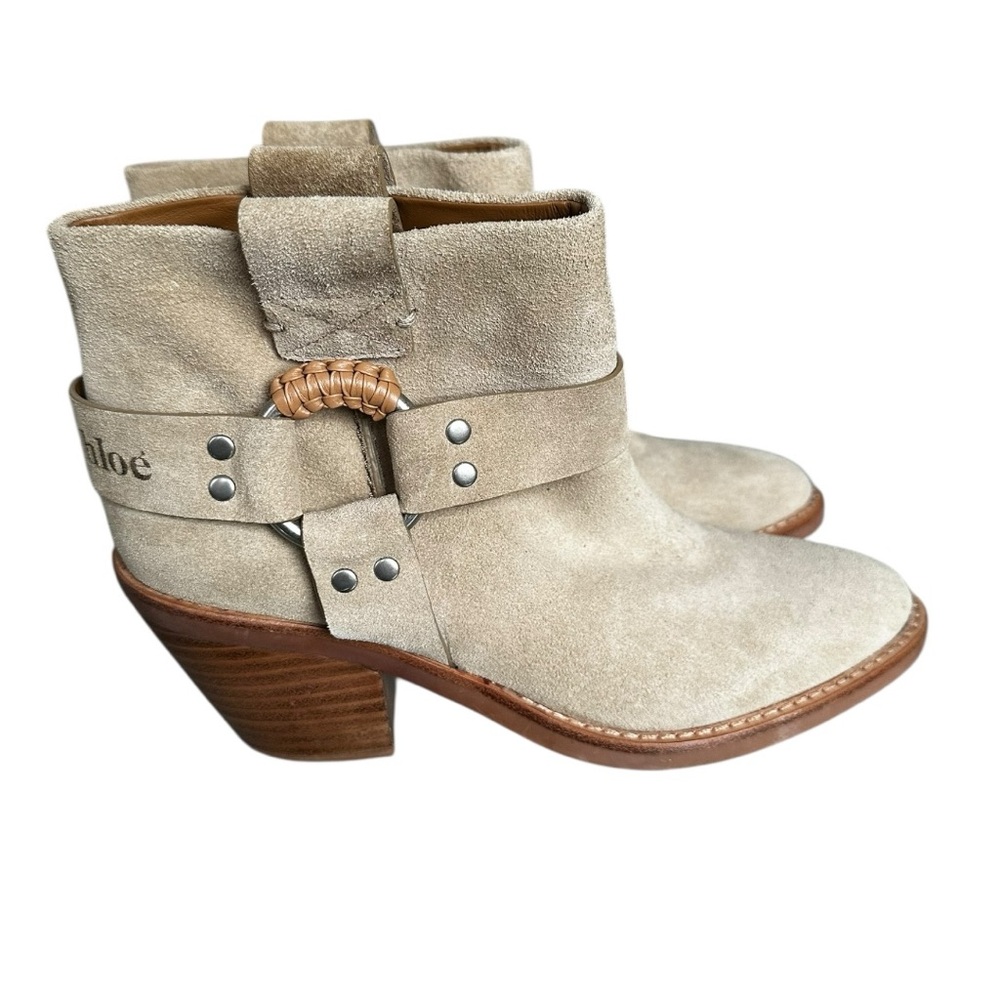 SEE BY CHLOE Tan Suede Ankle Boots WOMENS 39 NWOB‎